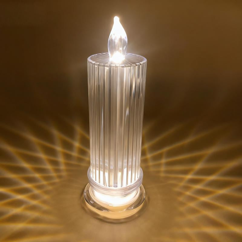 4-Piece Set Creative Refractive Diamond LED Electronic Candle Lights Perfect for Living Rooms, Bedrooms, Bars, Weddings, Christmas Decorations, Birthdays, Parties Ideal for Family Gatherings Dining Table Centerpiece Decoration